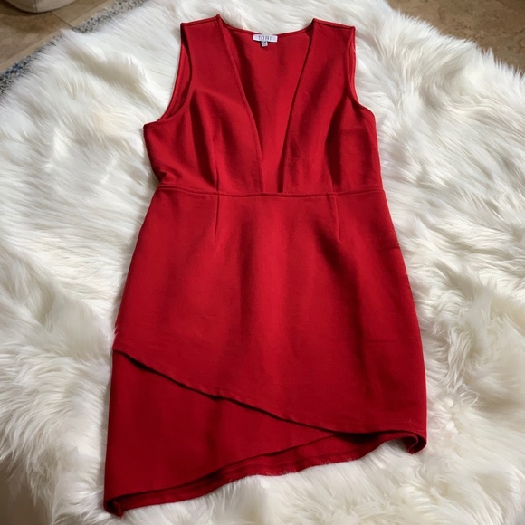 dark red cocktail dress